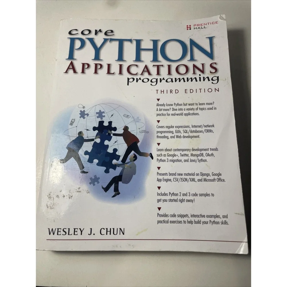Core Python Applications Programming Paperback Wesley Chun Used Very Good
